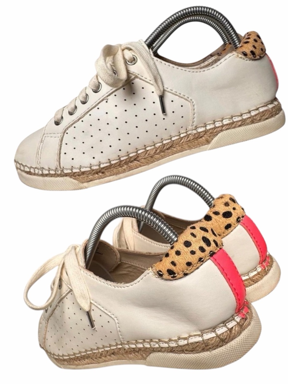 Dolce Vita Morris Leather Espadrille Sneakers Ivory Pink 8.5